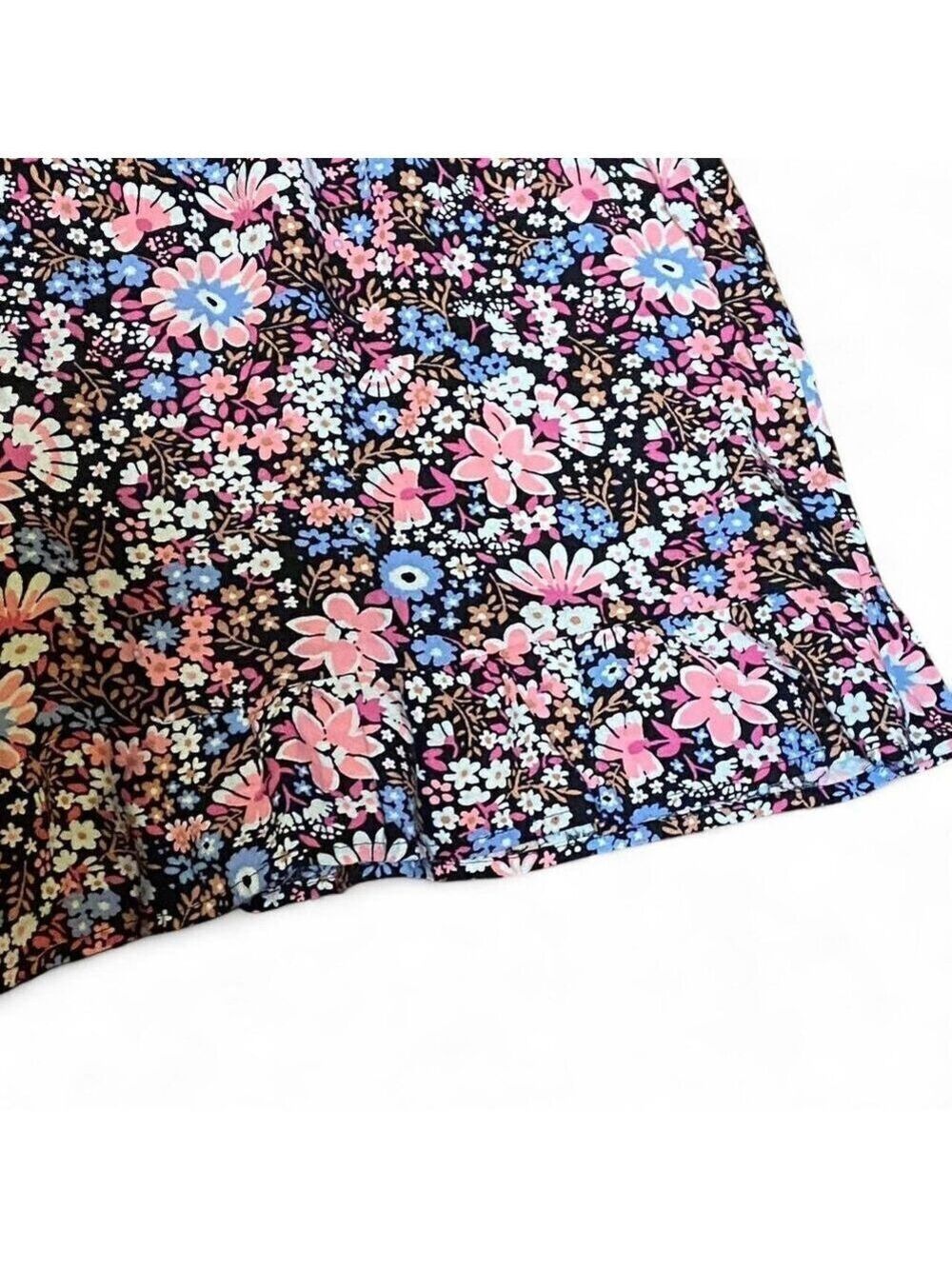 SO Girls Floral Romper Black Pink Blue Daisy Spaghetti Strap Size XL 14 16 - Picture 3 of 5